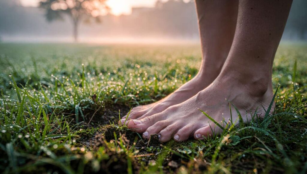 Grounding : marcher pieds nus sur l’herbe réduit-il vraiment l’inflammation ? Ce que disent les études publiées